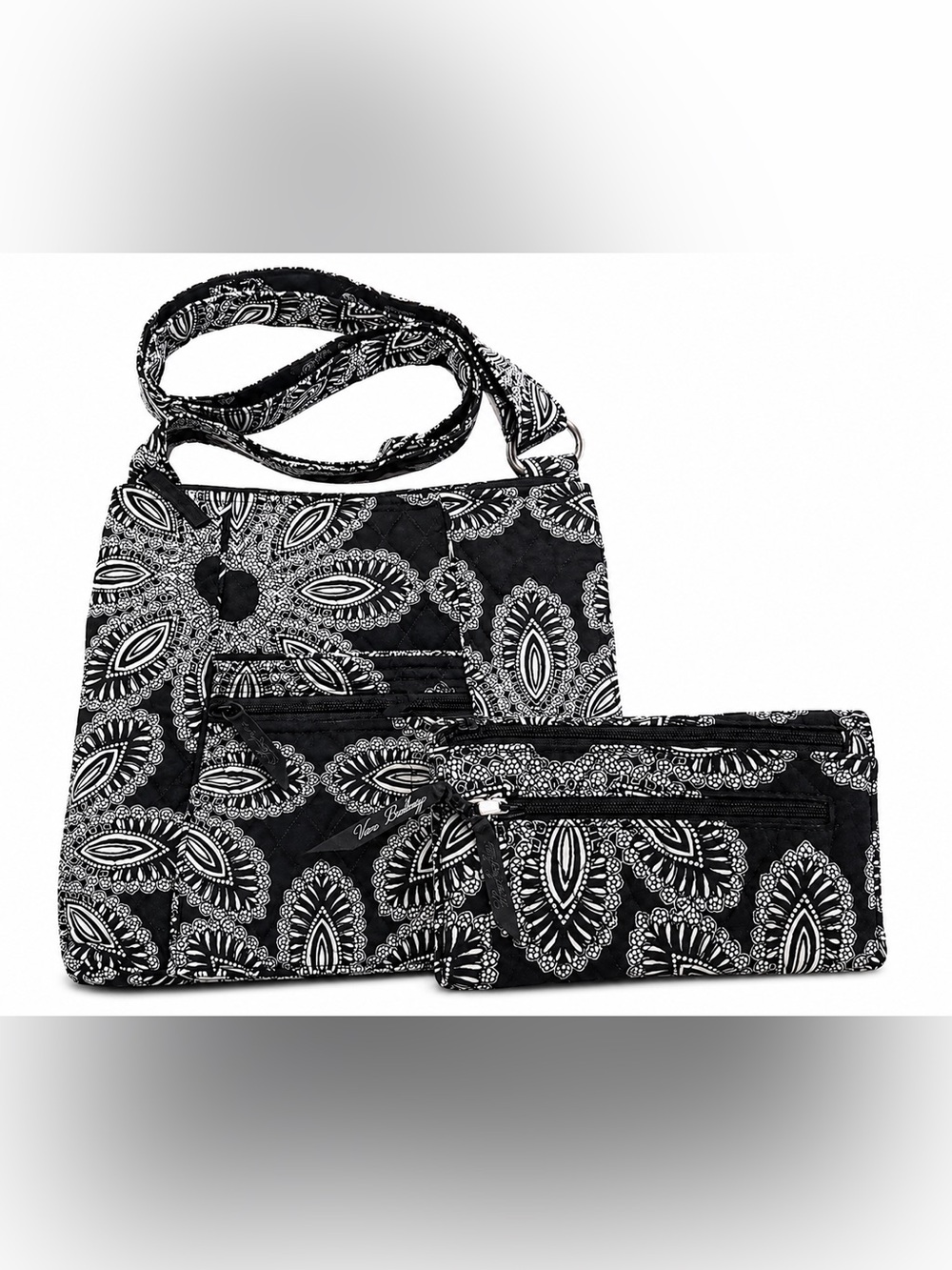 Vera Bradley RETIRED Blanco Bouquet Pattern Hipster Crossbody and Wallet
